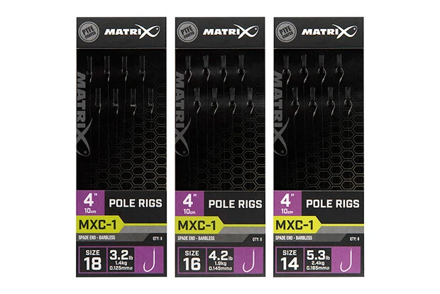 Matrix - Onderlijn MXC-1 Barbless 10cm Pole Rigs - Matrix 1 Matrix - Onderlijn MXC-1 Barbless 10cm Pole Rigs - Matrix