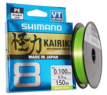 Shimano - Lijn Gevlochten Kairiki 8 Mantis Green - 150m - Shimano 1 Shimano - Lijn Gevlochten Kairiki 8 Mantis Green - 150m - Shimano